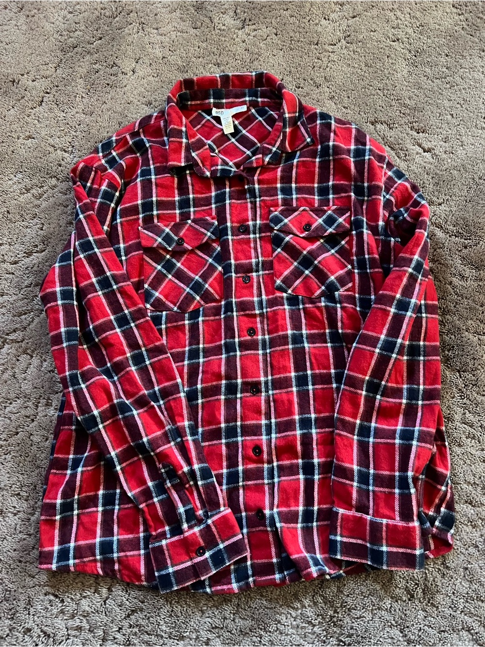 RSQ Red Plaid Button-Down Shirt